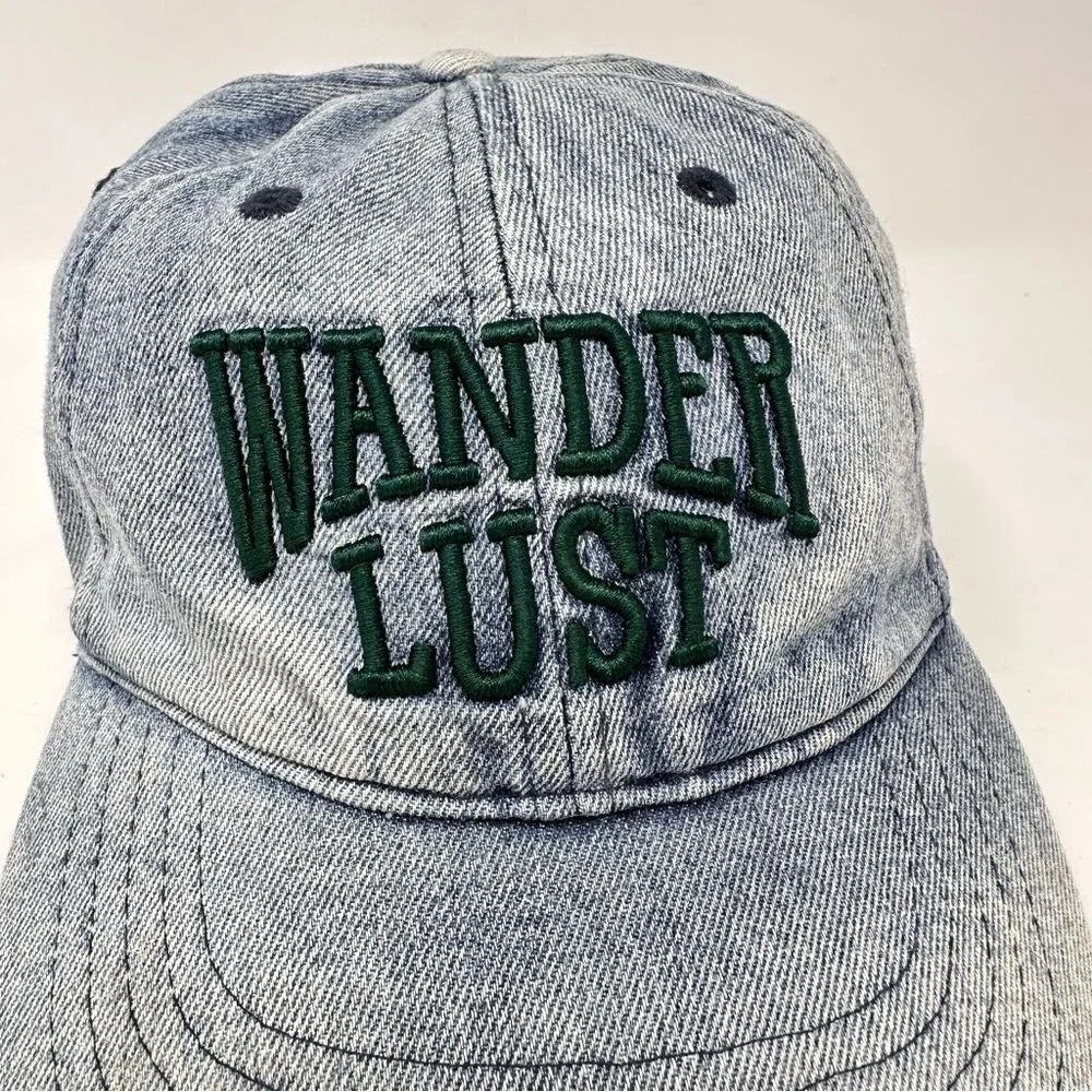 Wander Lust Jean‎ Embroidered Adjustable Hat Blue 8